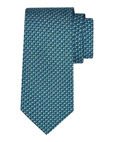 Ferragamo Men's Geometric Wool and Silk Tie | Thumbnail 1