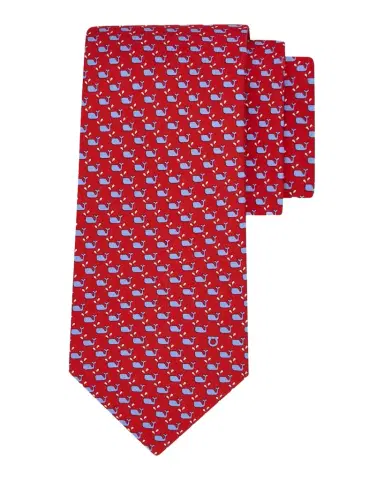Ferragamo Men's Whale Micro-Print Tie | Thumbnail 1