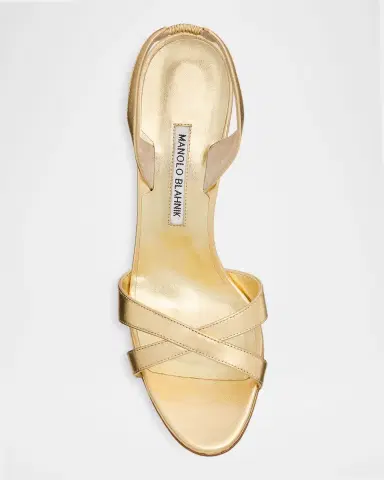 Manolo Blahnik 90mm Callasi Metallic Leather Slingback Sandals | Thumbnail 5 Manolo Blahnik 90mm Callasi Metallic Leather Slingback Sandals | Thumbnail 5