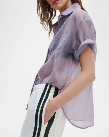 rag & bone Featherweight Logan Wide-Leg Denim Track Pants | Thumbnail 5