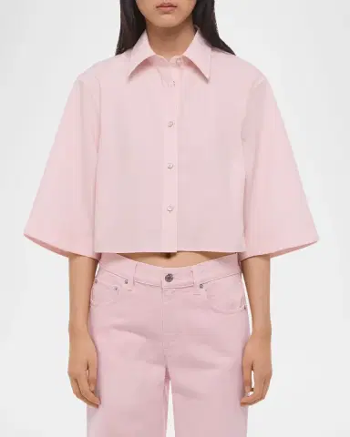 Helmut Lang Cropped Poplin Trench Shirt | Thumbnail 4 Helmut Lang Cropped Poplin Trench Shirt | Thumbnail 4