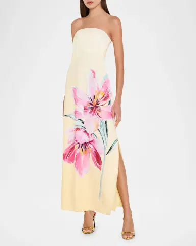 Milly Vera Strapless Floral-Print Maxi Dress | Thumbnail 2 Milly Vera Strapless Floral-Print Maxi Dress | Thumbnail 2