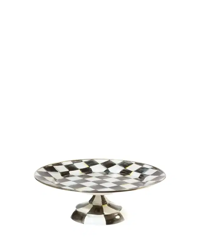 MacKenzie-Childs Small Courtly Check Pedestal Platter
