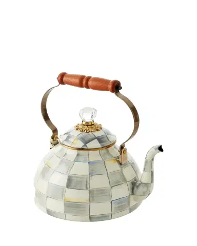 MacKenzie-Childs Sterling Check Tea Kettle, 3qt. | Thumbnail 1 MacKenzie-Childs Sterling Check Tea Kettle, 3qt. | Thumbnail 1