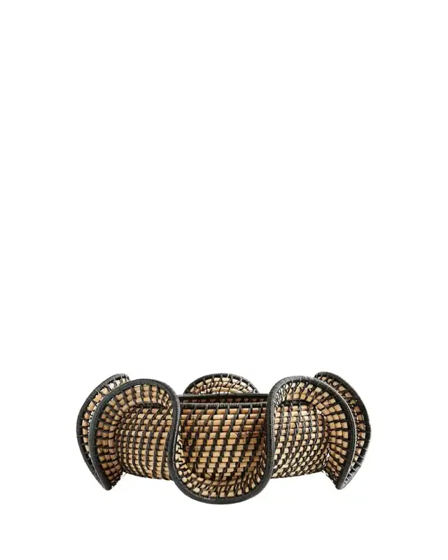 Arteriors Grisha Sculpted Rattan Centerpiece Bowl