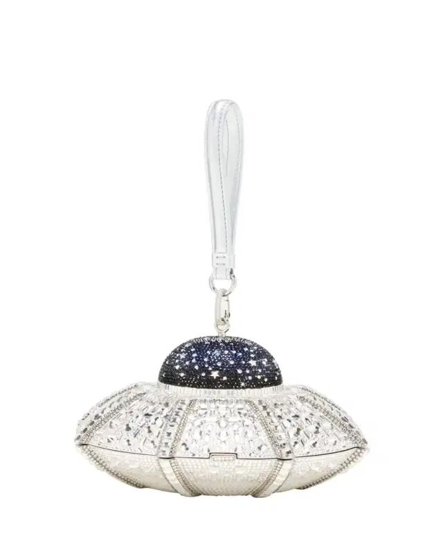 Judith Leiber Couture UFO Orbiter Clutch Bag With Removable Wristlet Strap