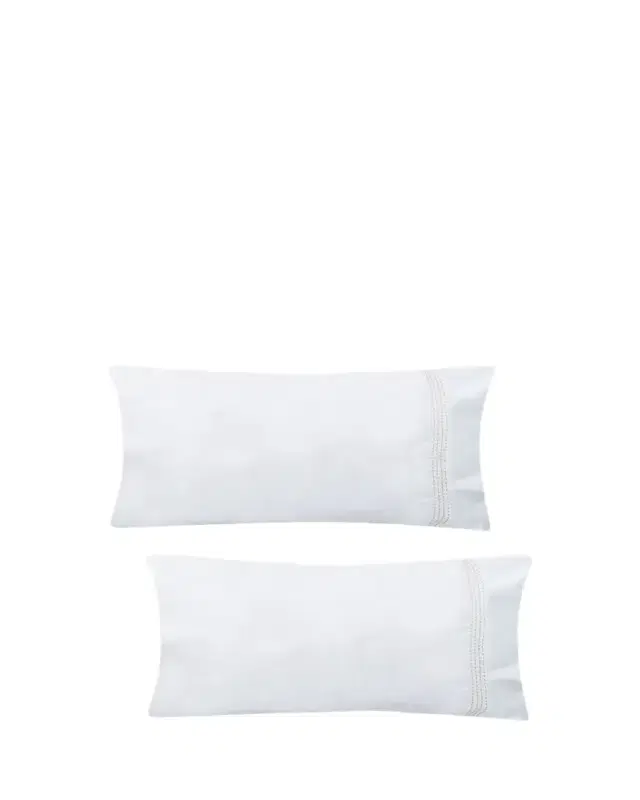The Lino Essential Embroidered Pillowcase Pair, KING CASE