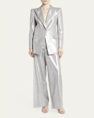 Giorgio Armani Crystal Wide-Leg Silk Trousers | Thumbnail 2