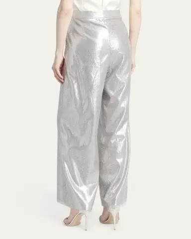 Giorgio Armani Crystal Wide-Leg Silk Trousers | Thumbnail 3
