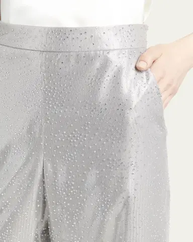 Giorgio Armani Crystal Wide-Leg Silk Trousers | Thumbnail 5