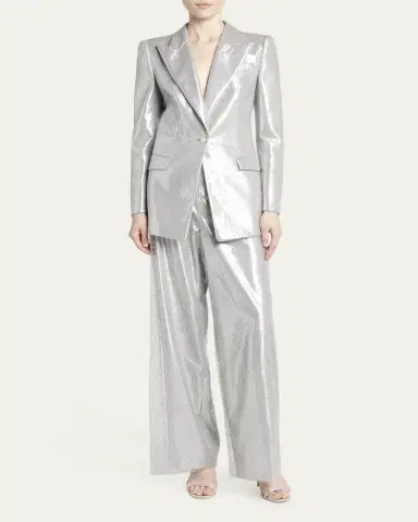 Giorgio Armani Crystal One-Button Silk Blazer | Thumbnail 2 Giorgio Armani Crystal One-Button Silk Blazer | Thumbnail 2