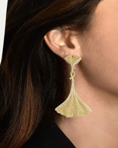 Anabel Aram Jewelry Ginkgo Large Drop Earrings | Thumbnail 2