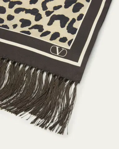 Valentino Garavani Animal Twill Fringe Scarf | Thumbnail 4