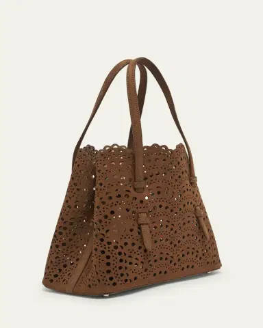 Alaïa Mina 25 Tote Bag in Perforated Nubuck Leather | Thumbnail 3 Alaïa Mina 25 Tote Bag in Perforated Nubuck Leather | Thumbnail 3