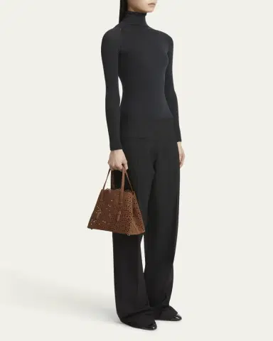 Alaïa Mina 25 Tote Bag in Perforated Nubuck Leather | Thumbnail 5 Alaïa Mina 25 Tote Bag in Perforated Nubuck Leather | Thumbnail 5