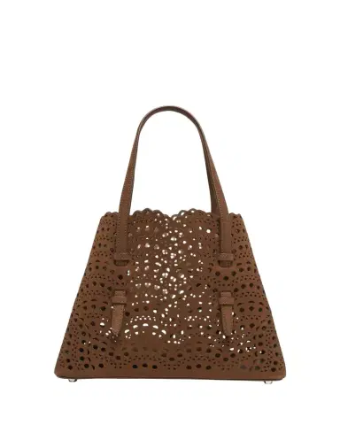 Alaïa Mina 25 Tote Bag in Perforated Nubuck Leather | Thumbnail 1 Alaïa Mina 25 Tote Bag in Perforated Nubuck Leather | Thumbnail 1