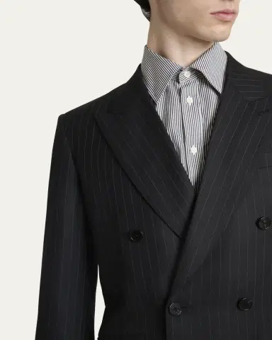 Givenchy Men's Double-Breasted Pinstripe Sport Coat | Thumbnail 5