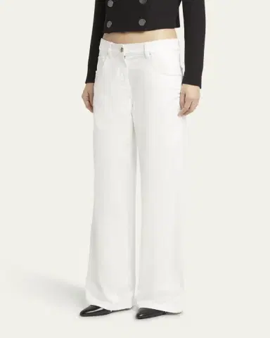 Giorgio Armani Wide Leg Stretch-Cotton Jeans | Thumbnail 4 Giorgio Armani Wide Leg Stretch-Cotton Jeans | Thumbnail 4