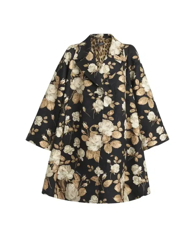 Dolce & Gabbana Floral Print Crinkle Coat