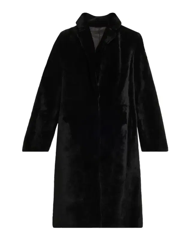 Yves Salomon Ironed Lamb Shearling Coat