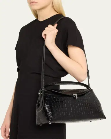 TOTEME T-Lock Croc-Embossed Top-Handle Bag | Thumbnail 2