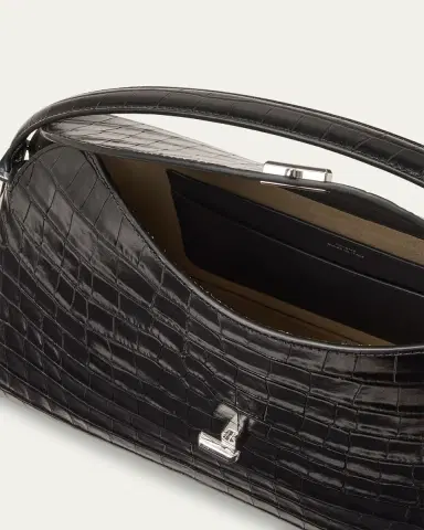 TOTEME T-Lock Croc-Embossed Top-Handle Bag | Thumbnail 4