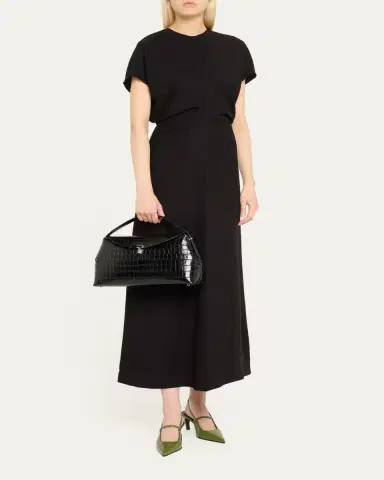 TOTEME T-Lock Croc-Embossed Top-Handle Bag | Thumbnail 5