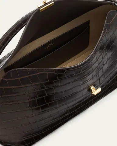 TOTEME T-Lock Croc-Embossed Top-Handle Bag | Thumbnail 8