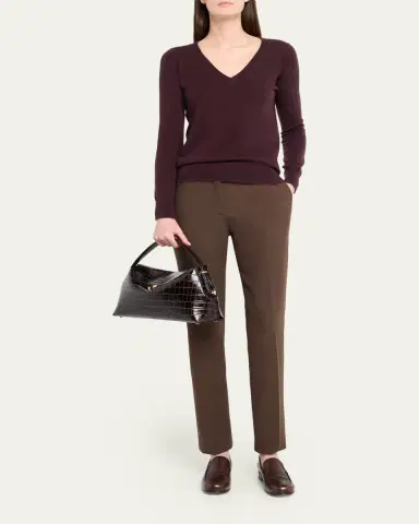 TOTEME T-Lock Croc-Embossed Top-Handle Bag | Thumbnail 9