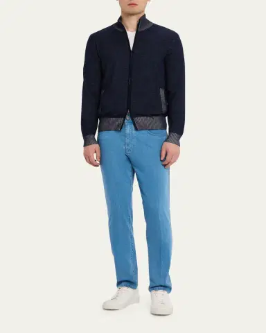Fioroni Men's Vanise Cashmere and Cotton Full-Zip Sweater | Thumbnail 2 Fioroni Men's Vanise Cashmere and Cotton Full-Zip Sweater | Thumbnail 2