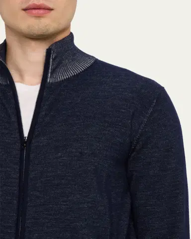 Fioroni Men's Vanise Cashmere and Cotton Full-Zip Sweater | Thumbnail 5 Fioroni Men's Vanise Cashmere and Cotton Full-Zip Sweater | Thumbnail 5