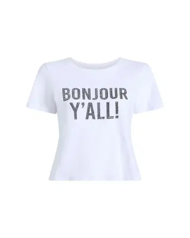 Cinq à Sept Bonjour Y'all Embellished Shrunken Tee | Thumbnail 1