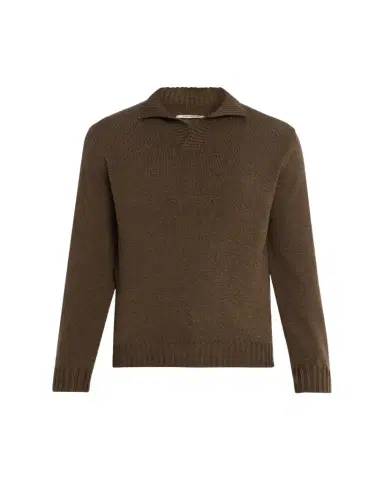 Fioroni Men's Cotton Johnny Collar Polo Sweater | Thumbnail 1 Fioroni Men's Cotton Johnny Collar Polo Sweater | Thumbnail 1