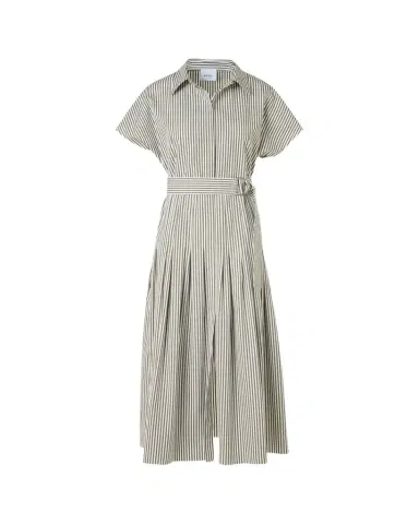 Akris punto Cap-Sleeve Belted Cotton Poplin Pleated Midi Shirtdress | Thumbnail 1 Akris punto Cap-Sleeve Belted Cotton Poplin Pleated Midi Shirtdress | Thumbnail 1