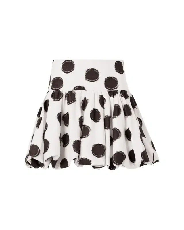 Akris punto Fringed Polka Dot Jacquard Mini Skirt