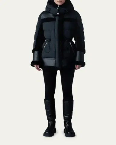 Mackage Lilibeth Mixed-Media Down Parka with Shearling and Leather | Thumbnail 2 Mackage Lilibeth Mixed-Media Down Parka with Shearling and Leather | Thumbnail 2