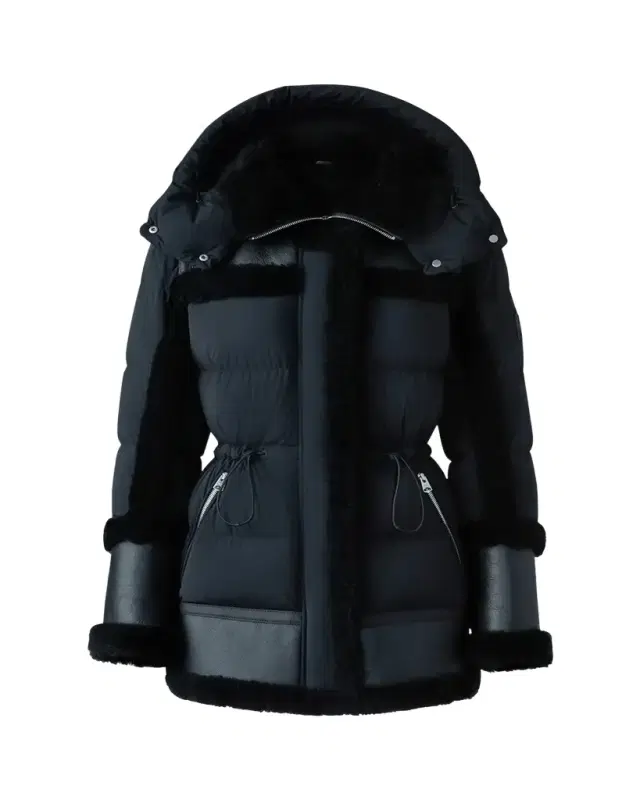 Lilibeth Mixed-Media Down Parka with Shearling and Leather Lilibeth Mixed-Media Down Parka with Shearling and Leather