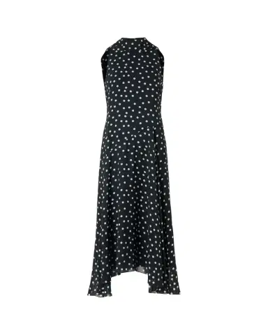 Akris punto Mock-Neck Polka-Dot Viscose Georgette Handkerchief Midi Dress | Thumbnail 1