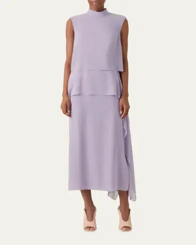 Akris Malva Silk Georgette Layered Dress | Thumbnail 2 Akris Malva Silk Georgette Layered Dress | Thumbnail 2
