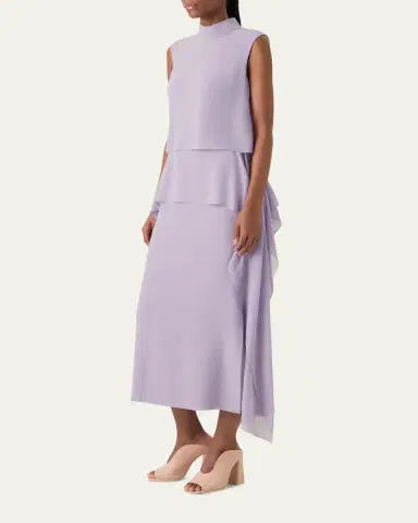 Akris Malva Silk Georgette Layered Dress | Thumbnail 4 Akris Malva Silk Georgette Layered Dress | Thumbnail 4
