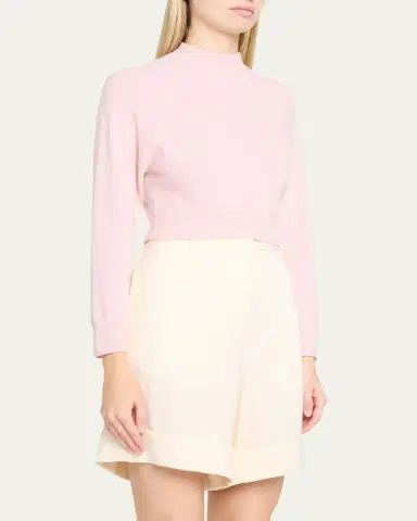 Jil Sander Wool-Cashmere Crop Crewneck Sweater | Thumbnail 4 Jil Sander Wool-Cashmere Crop Crewneck Sweater | Thumbnail 4