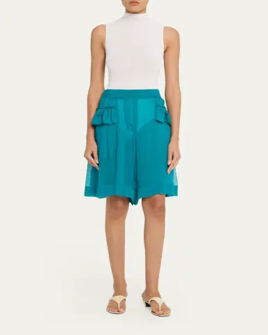 Dries Van Noten Pacuna Tiered Silk Muslin Shorts | Thumbnail 2 Dries Van Noten Pacuna Tiered Silk Muslin Shorts | Thumbnail 2