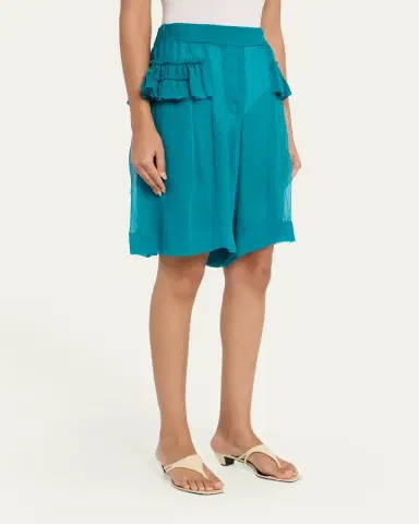 Dries Van Noten Pacuna Tiered Silk Muslin Shorts | Thumbnail 4 Dries Van Noten Pacuna Tiered Silk Muslin Shorts | Thumbnail 4