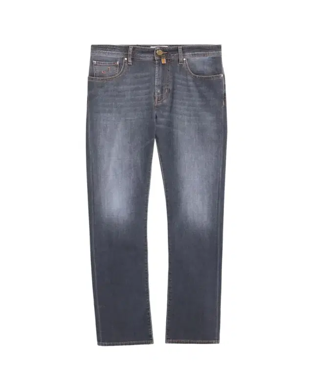 Men's Slim Straight-Leg Washed Black Denim Jeans