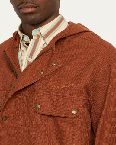 Sanderlak Men's Cotton Hooded Utility Jacket | Thumbnail 5 Sanderlak Men's Cotton Hooded Utility Jacket | Thumbnail 5