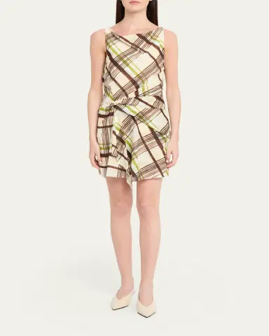 A.L.C. Dea Plaid Draped Mini Dress | Thumbnail 2 A.L.C. Dea Plaid Draped Mini Dress | Thumbnail 2