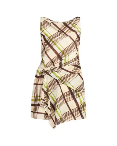 A.L.C. Dea Plaid Draped Mini Dress | Thumbnail 1 A.L.C. Dea Plaid Draped Mini Dress | Thumbnail 1