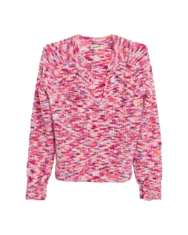 Sanderlak Men's Melange Split Open-Crewneck Sweater | Thumbnail 1 Sanderlak Men's Melange Split Open-Crewneck Sweater | Thumbnail 1