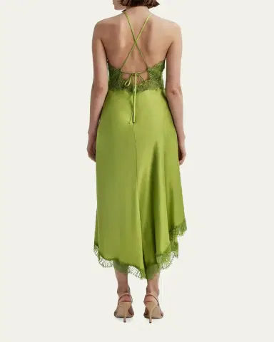 A.L.C. Lucia Satin & Lace Midi Dress | Thumbnail 3