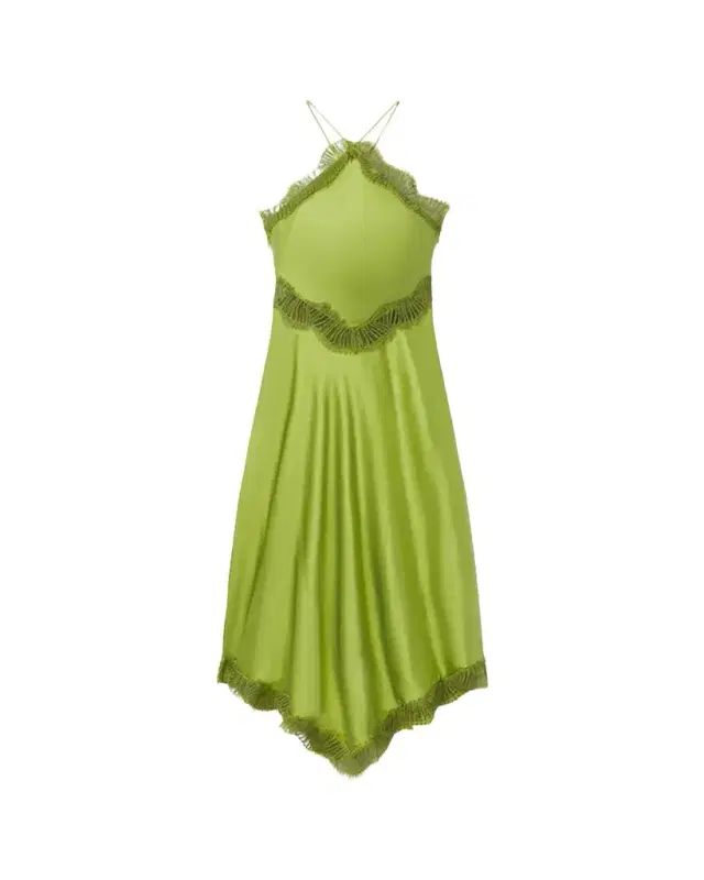 Lucia Satin & Lace Midi Dress